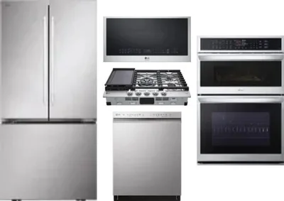 5 Piece Package Includes Refrigerator, Cooktop, Wall Oven, Microwave And Dishwasher
