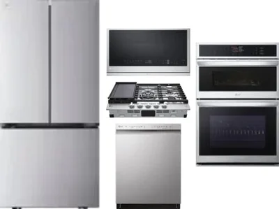 5 Piece Package Includes Refrigerator, Cooktop, Wall Oven, Microwave And Dishwasher