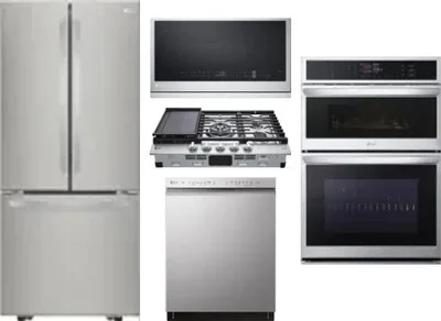 5 Piece Package Includes Refrigerator, Cooktop, Wall Oven, Microwave And Dishwasher