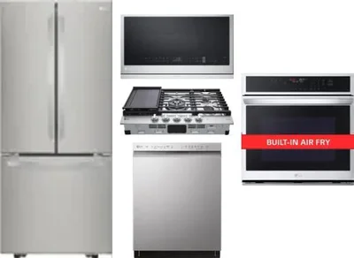 5 Piece Package Includes Refrigerator, Cooktop, Wall Oven, Microwave And Dishwasher