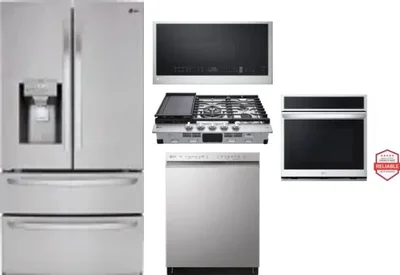 5 Piece Package Includes Refrigerator, Cooktop, Wall Oven, Microwave And Dishwasher