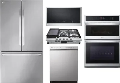 5 Piece Package Includes Refrigerator, Cooktop, Wall Oven, Microwave And Dishwasher