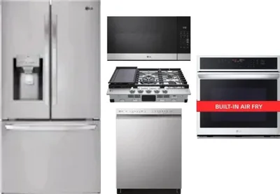 5 Piece Package Includes Refrigerator, Cooktop, Wall Oven, Microwave And Dishwasher