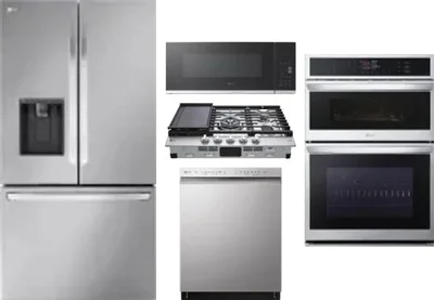 5 Piece Package Includes Refrigerator, Cooktop, Wall Oven, Microwave And Dishwasher