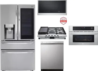 5 Piece Package Includes Refrigerator, Cooktop, Wall Oven, Microwave And Dishwasher