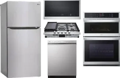 5 Piece Package Includes Refrigerator, Cooktop, Wall Oven, Microwave And Dishwasher