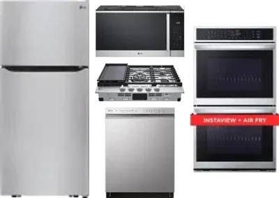 5 Piece Package Includes Refrigerator, Cooktop, Wall Oven, Microwave And Dishwasher
