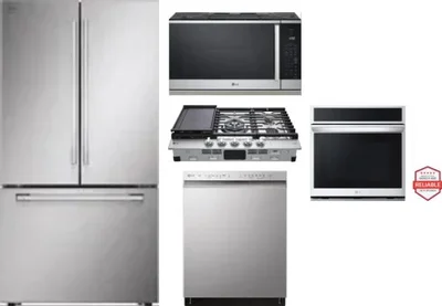 5 Piece Package Includes Refrigerator, Cooktop, Wall Oven, Microwave And Dishwasher