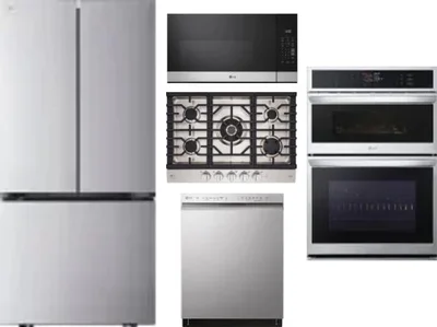 5 Piece Package Includes Refrigerator, Cooktop, Wall Oven, Microwave And Dishwasher
