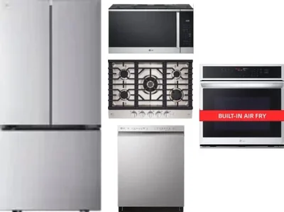 5 Piece Package Includes Refrigerator, Cooktop, Wall Oven, Microwave And Dishwasher