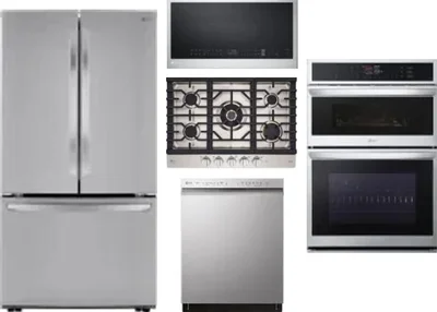 5 Piece Package Includes Refrigerator, Cooktop, Wall Oven, Microwave And Dishwasher