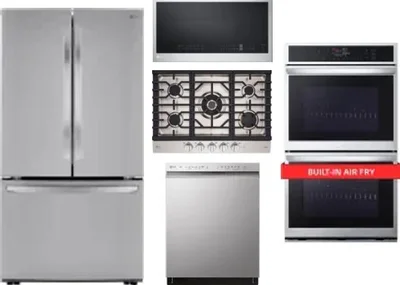 5 Piece Package Includes Refrigerator, Cooktop, Wall Oven, Microwave And Dishwasher
