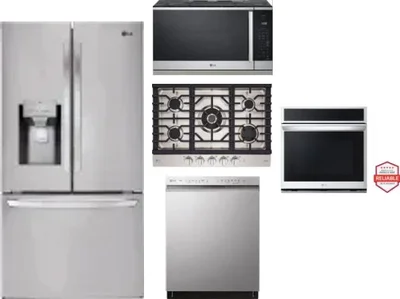 5 Piece Package Includes Refrigerator, Cooktop, Wall Oven, Microwave And Dishwasher