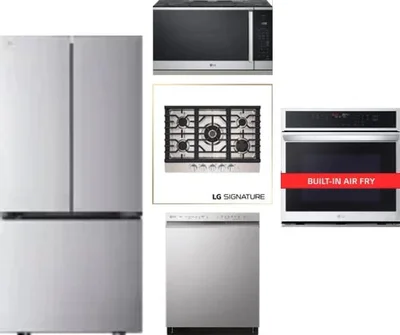 5 Piece Package Includes Refrigerator, Cooktop, Wall Oven, Microwave And Dishwasher
