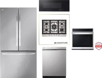 5 Piece Package Includes Refrigerator, Cooktop, Wall Oven, Microwave And Dishwasher