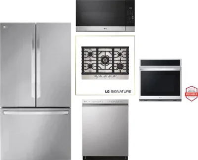 5 Piece Package Includes Refrigerator, Cooktop, Wall Oven, Microwave And Dishwasher