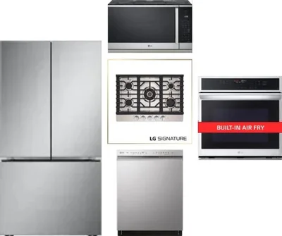 5 Piece Package Includes Refrigerator, Cooktop, Wall Oven, Microwave And Dishwasher
