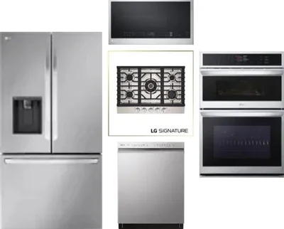 5 Piece Package Includes Refrigerator, Cooktop, Wall Oven, Microwave And Dishwasher
