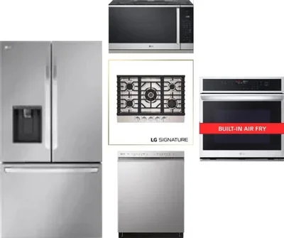 5 Piece Package Includes Refrigerator, Cooktop, Wall Oven, Microwave And Dishwasher