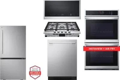 5 Piece Package Includes Refrigerator, Cooktop, Wall Oven, Microwave And Dishwasher