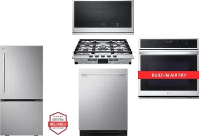 5 Piece Package Includes Refrigerator, Cooktop, Wall Oven, Microwave And Dishwasher