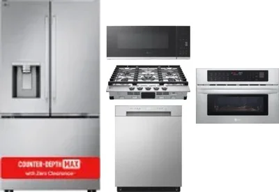 5 Piece Package Includes Refrigerator, Cooktop, Wall Oven, Microwave And Dishwasher