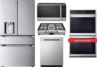5 Piece Package Includes Refrigerator, Cooktop, Wall Oven, Microwave And Dishwasher