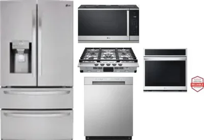 5 Piece Package Includes Refrigerator, Cooktop, Wall Oven, Microwave And Dishwasher