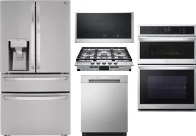 5 Piece Package Includes Refrigerator, Cooktop, Wall Oven, Microwave And Dishwasher