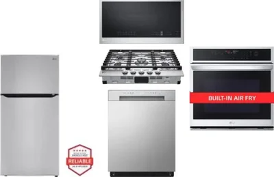 5 Piece Package Includes Refrigerator, Cooktop, Wall Oven, Microwave And Dishwasher