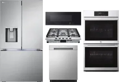 5 Piece Package Includes Refrigerator, Cooktop, Wall Oven, Microwave And Dishwasher