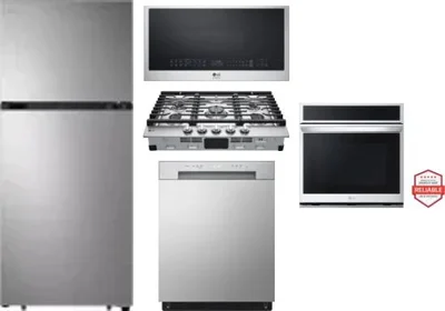 5 Piece Package Includes Refrigerator, Cooktop, Wall Oven, Microwave And Dishwasher