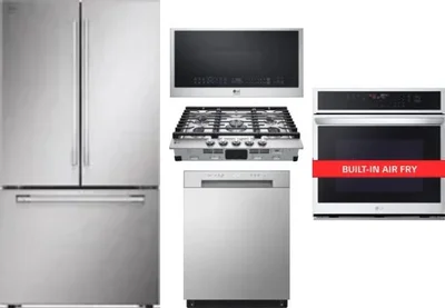 5 Piece Package Includes Refrigerator, Cooktop, Wall Oven, Microwave And Dishwasher
