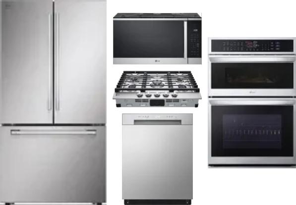 5 Piece Package Includes Refrigerator, Cooktop, Wall Oven, Microwave And Dishwasher