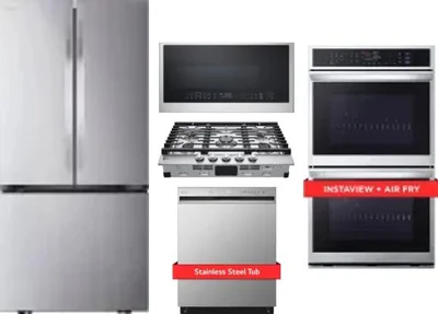 5 Piece Package Includes Refrigerator, Cooktop, Wall Oven, Microwave And Dishwasher