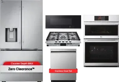 5 Piece Package Includes Refrigerator, Cooktop, Wall Oven, Microwave And Dishwasher