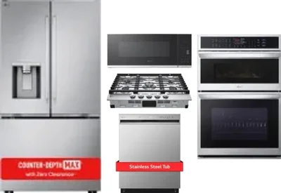 5 Piece Package Includes Refrigerator, Cooktop, Wall Oven, Microwave And Dishwasher