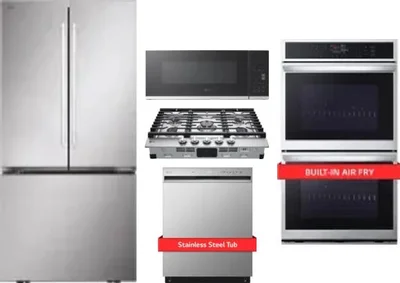 5 Piece Package Includes Refrigerator, Cooktop, Wall Oven, Microwave And Dishwasher