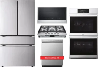 5 Piece Package Includes Refrigerator, Cooktop, Wall Oven, Microwave And Dishwasher