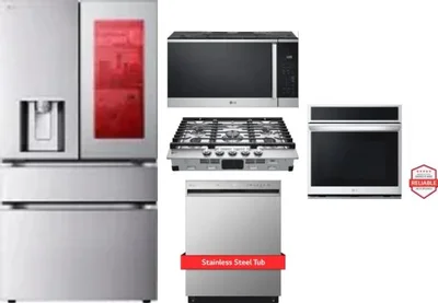 5 Piece Package Includes Refrigerator, Cooktop, Wall Oven, Microwave And Dishwasher