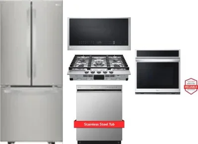 5 Piece Package Includes Refrigerator, Cooktop, Wall Oven, Microwave And Dishwasher