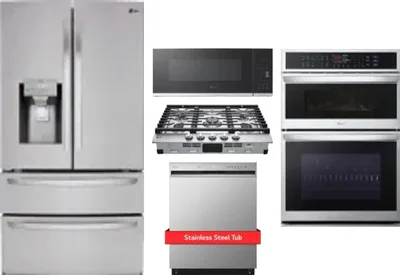 5 Piece Package Includes Refrigerator, Cooktop, Wall Oven, Microwave And Dishwasher
