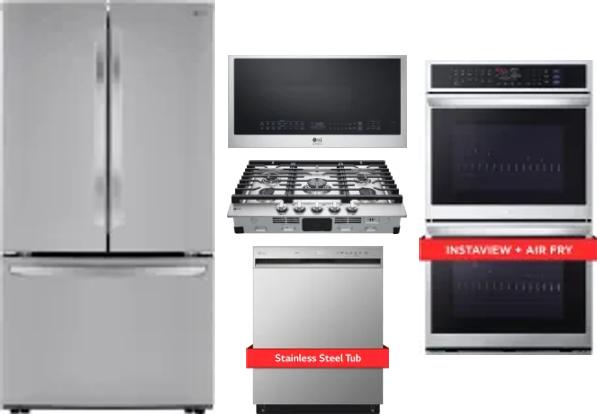 5 Piece Package Includes Refrigerator, Cooktop, Wall Oven, Microwave And Dishwasher