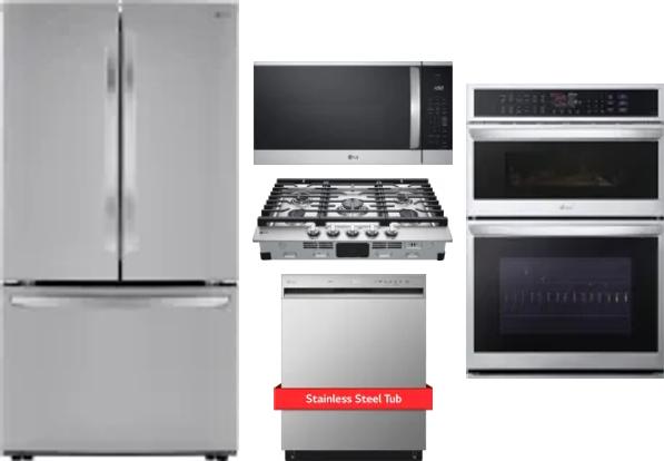 5 Piece Package Includes Refrigerator, Cooktop, Wall Oven, Microwave And Dishwasher