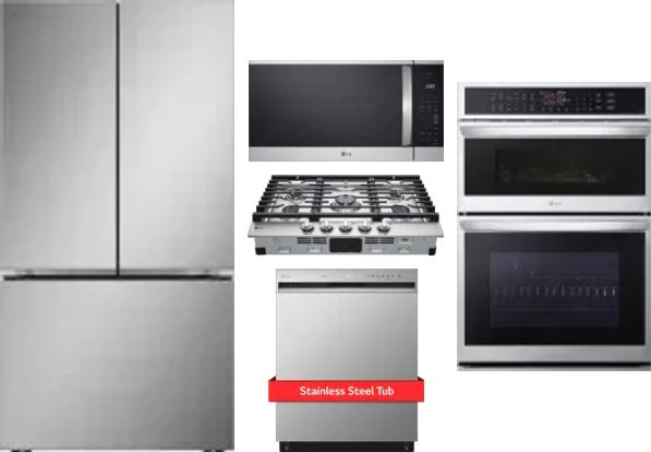 5 Piece Package Includes Refrigerator, Cooktop, Wall Oven, Microwave And Dishwasher