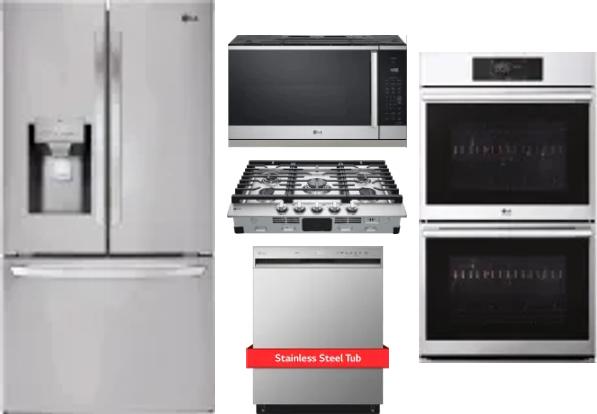 5 Piece Package Includes Refrigerator, Cooktop, Wall Oven, Microwave And Dishwasher