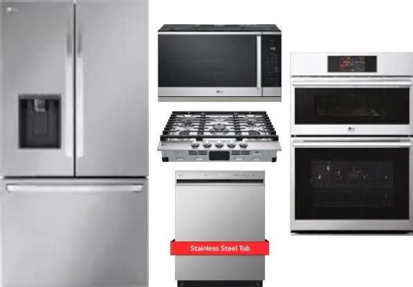 5 Piece Package Includes Refrigerator, Cooktop, Wall Oven, Microwave And Dishwasher