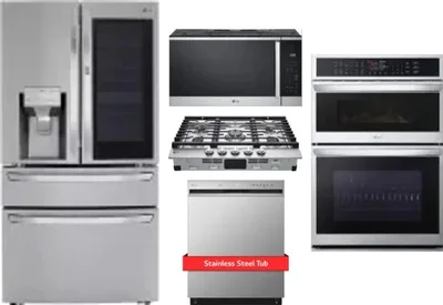 5 Piece Package Includes Refrigerator, Cooktop, Wall Oven, Microwave And Dishwasher