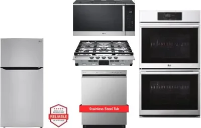 5 Piece Package Includes Refrigerator, Cooktop, Wall Oven, Microwave And Dishwasher