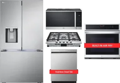 5 Piece Package Includes Refrigerator, Cooktop, Wall Oven, Microwave And Dishwasher